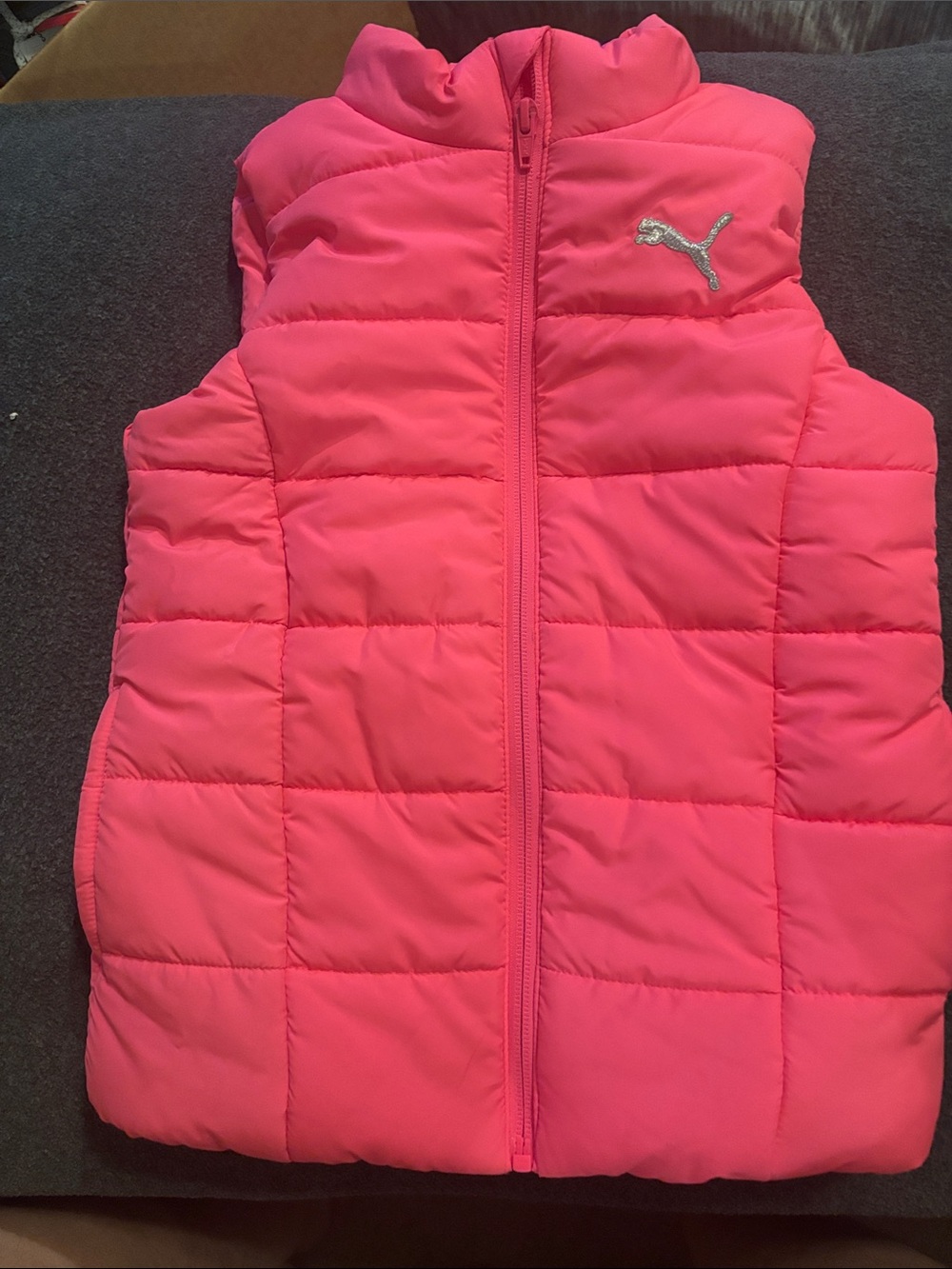 NWOT Puma Hot Pink Quilted Sleeveless Puffer Vest